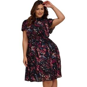 NWT TORRID Black Watercolor Print Mini Chiffon Smocked Dress 18914859 Size 6X